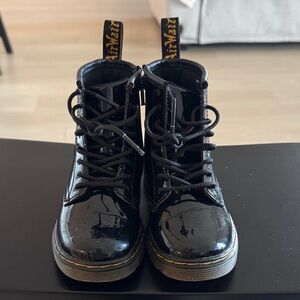 Dr. Martens Black Patent Leather Lace-Up Boots
